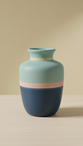 Matte Ceramic Vase with Sculpted Rim